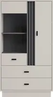 Vitrína AllMo AL4 Barva korpusu + barva dveří: Kašmír + Antracit