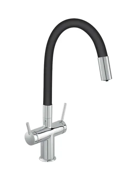 Novaservis Ferro Filtrata - Dřezová baterie s filtrační funkcí a flexibilním ramenem, černá/chrom BFT41B