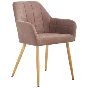 MID.YOU ŽIDLE S PODRUČKAMI, železo, samet, hnědá