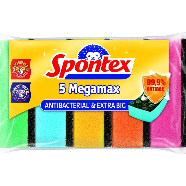 SPONTEX Megamax Antibak houbička 5 ks