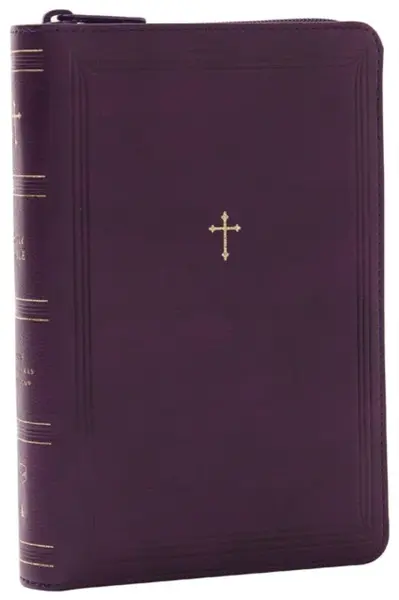 NKJV Compact Paragraph-Style Bible w/ 43,000 Cross References, Purple Leathersoft with zipper, Red Letter, Comfort Print: Holy Bible, New King James V