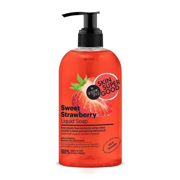 Organic Shop Skin Super Good Tekuté mýdlo Sladká jahoda 500 ml