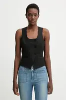 Vesta s prímesou vlny Blugirl Blumarine čierna farba, dvojradová, RF5265.T207A