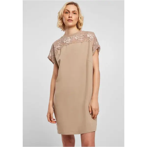Women's dress with beige lace