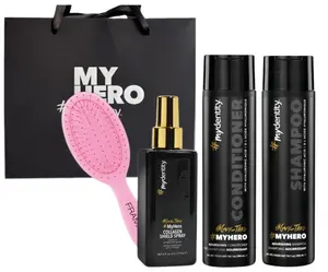 Sada pro výživu a hydrataci vlasů #mydentity MyHero Nourishing s dárkovou taškou a mini kartáčem Framar - růžový + dárek zdarma