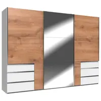 MID.YOU SKŘÍŇ S POSOUVACÍMI DVEŘMI, bílá, barvy dubu, 300/216/65 cm