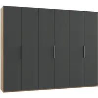 MID.YOU ŠATNÍ SKŘÍŇ S OTOČNÝMI DVEŘMI, barvy grafitu, barvy dubu, 300/236/58 cm