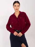 Bordová halenka s volány