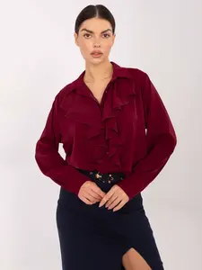 Bordová halenka s volány