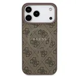 Zadní kryt Guess PU Leather 4G Colored Ring Magnetic pro Apple iPhone 17 Pro Max, hnědá