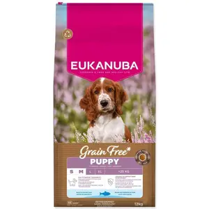 Krmivo EUKANUBA Grain Free Puppy Small & Medium rich in ocean fish 12 kg