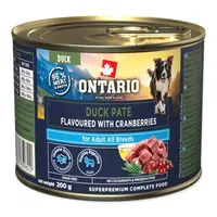 Konzerva Ontario Adult kachní paštika s příchutí brusinek 200g