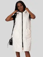 PERSO Woman's Women's long quilted vest with pockets