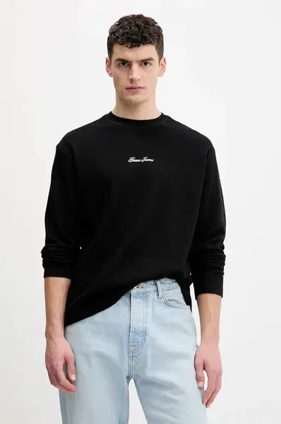 Bavlnené tričko s dlhým rukávom Guess Jeans