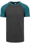 Raglan Contrast Tee charcoal/green-green