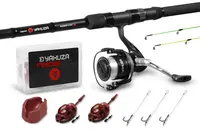 Delphin feedrový set yakuza prut 3,3 m 100 g 3-díl + naviják 4t + příslušenství