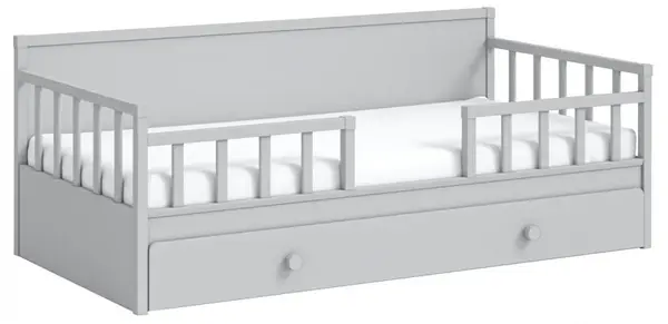 Dětská postel 100x200cm s přistýlkou/zásuvkou simba - šedá