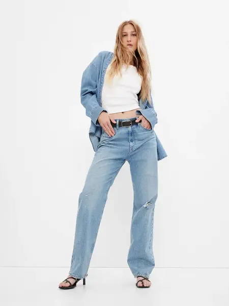 GAP Džíny '90s loose high rise organic - Dámské