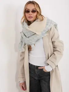 Šála světle modrá s károvaným vzorem