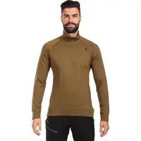 KILPI JAGER Pánské merino triko s dlouhým rukávem, hnědá, velikost