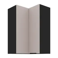 Horní rohová skříňka Arona 60x60 GN-90 2F (90°) Barva korpusu: Černá, Barva dvířek: Kašmír
