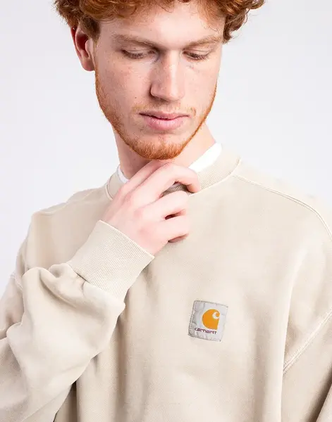 Carhartt WIP Nelson Sweat Fleur De Sel garment dyed S