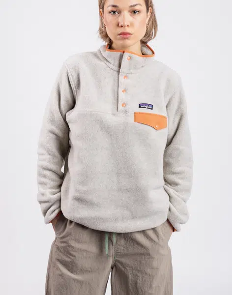Patagonia W's LW Synch Snap-T P/O Oatmeal Heather w/Heirloom Peach S