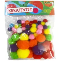 Pom pom mix velikostí, 80ks