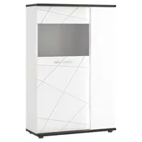 Vitrína Venezia VENV02R 2D bílý alpský/dub vicenza černá/mdf bílý l