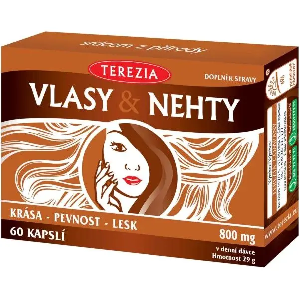TEREZIA VLASY & NEHTY 60 CAPS Podpora vlasů a nehtů, , velikost