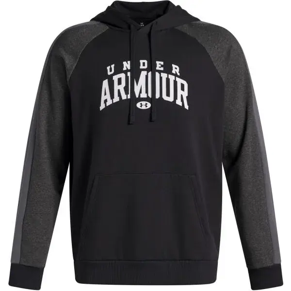 Under Armour RIVAL FLEECE COLORBLOCK Pánska mikina, čierna, veľkosť