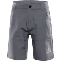 ALPINE PRO BAKO Detské športové krátke nohavice, sivá, veľkosť 140-146