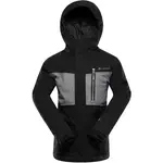 ALPINE PRO COMEDO Dětská lyžařská bunda, černá, velikost 128-134