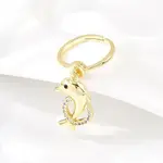 Adjustable Brass Micro Pave Cubic Zirconia Pendant Finger Rings for Women