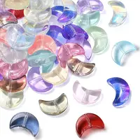 100Pcs Transparent Spray Painted Glass Beads