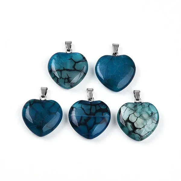 Natural Dragon Veins Agate Pendants