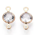 Brass Pave Clear Cubic Zirconia Connector Charms
