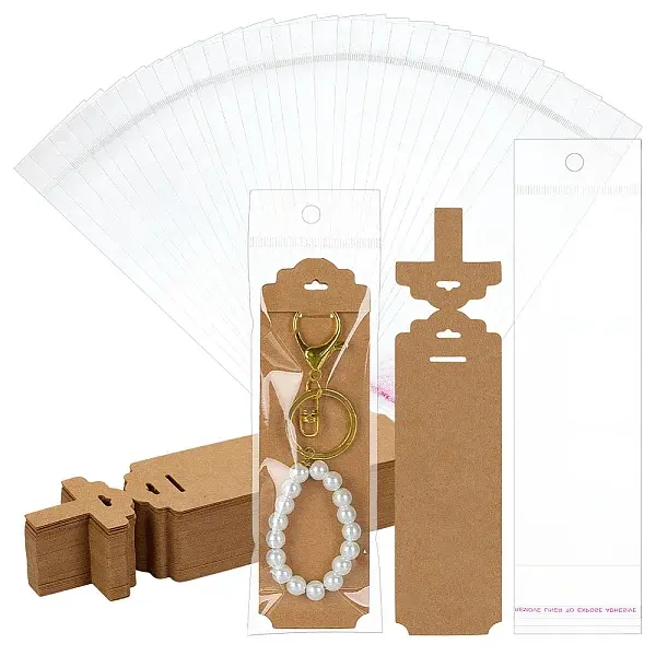120Pcs Kraft Paper Keychain Display Cards