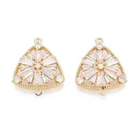 Brass Pave Clear Cubic Zirconia Connector Charms