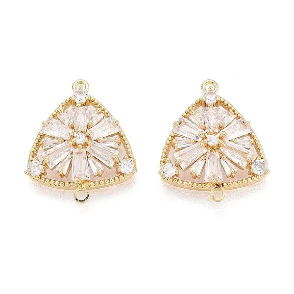 Brass Pave Clear Cubic Zirconia Connector Charms