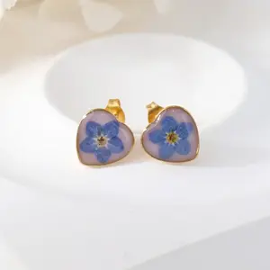 Heart Epoxy Resin Stud Earrings