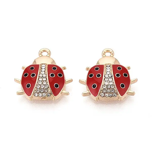 Rack Plating Alloy & Rhinestone & Enamel Pendants