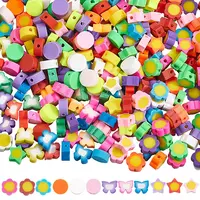 280Pcs 4 Styles Handmade Polymer Clay Beads