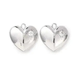 Brass Micro Pave Clear Cubic Zirconia Pendants