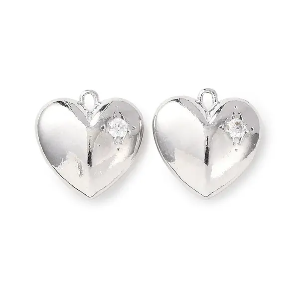 Brass Micro Pave Clear Cubic Zirconia Pendants