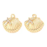 Brass Micro Pave Cubic Zirconia Pendants