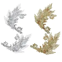 4Pcs 4 Styles Polyester Flitter Embroider Thread Iron on/Sew On Patches