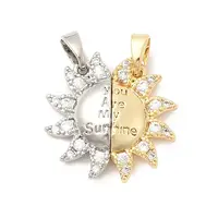 Valentine's Day Brass Micro Pave Cubic Zirconia Split Pendants