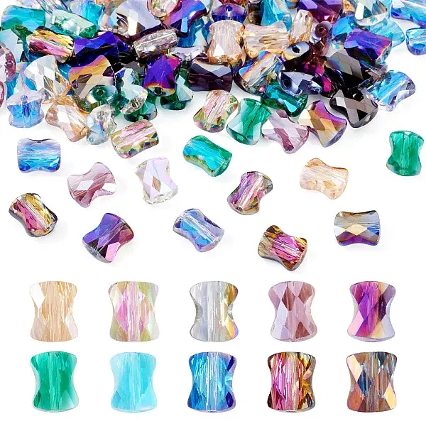 100Pcs 10 Colors Electroplate Glass Beads Strands