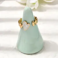 Heart 304 Stainless Steel Open Cuff Rings for Women